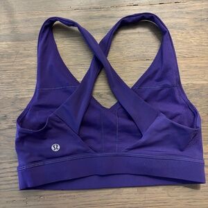 Lululemon size 4 purple cross back sports bra